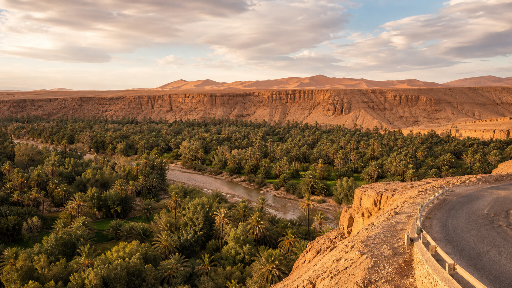 Ziz Valley palm oasis on the Fes to Sahara route